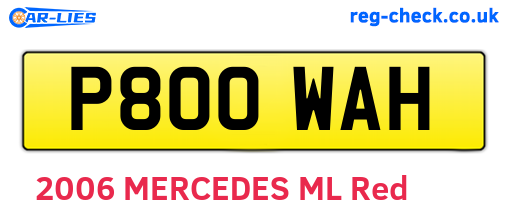 P800WAH are the vehicle registration plates.
