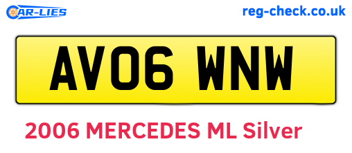 AV06WNW are the vehicle registration plates.