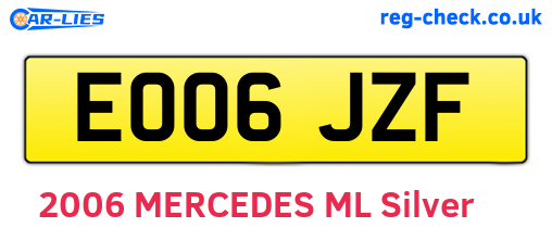 EO06JZF are the vehicle registration plates.