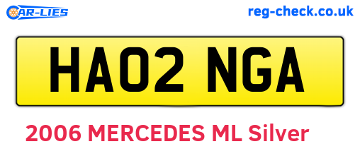 HA02NGA are the vehicle registration plates.