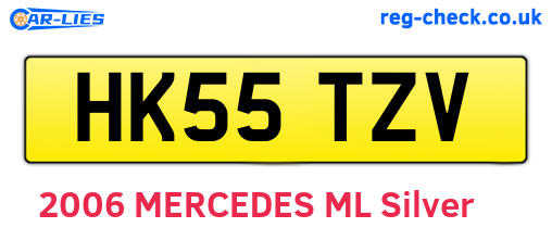 HK55TZV are the vehicle registration plates.