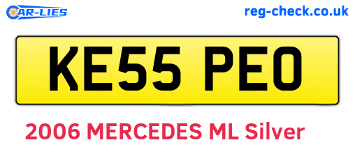 KE55PEO are the vehicle registration plates.