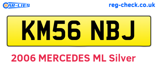 KM56NBJ are the vehicle registration plates.