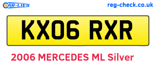KX06RXR are the vehicle registration plates.