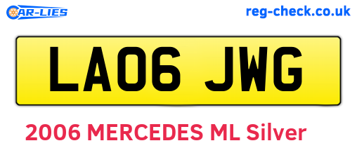 LA06JWG are the vehicle registration plates.