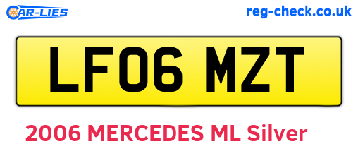 LF06MZT are the vehicle registration plates.