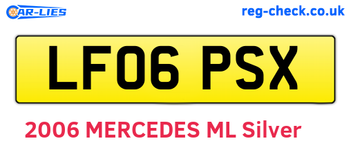 LF06PSX are the vehicle registration plates.