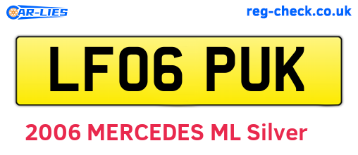 LF06PUK are the vehicle registration plates.
