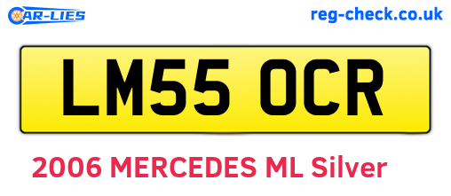 LM55OCR are the vehicle registration plates.