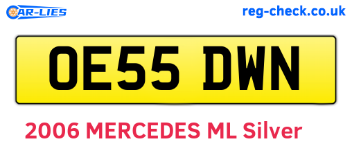 OE55DWN are the vehicle registration plates.