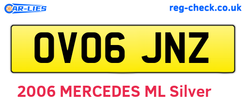 OV06JNZ are the vehicle registration plates.