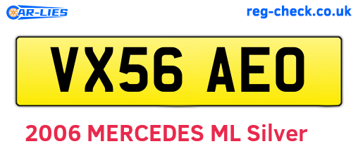 VX56AEO are the vehicle registration plates.