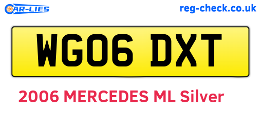 WG06DXT are the vehicle registration plates.