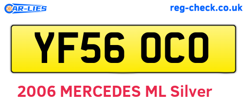 YF56OCO are the vehicle registration plates.