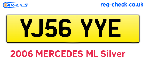 YJ56YYE are the vehicle registration plates.