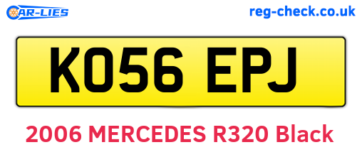 KO56EPJ are the vehicle registration plates.