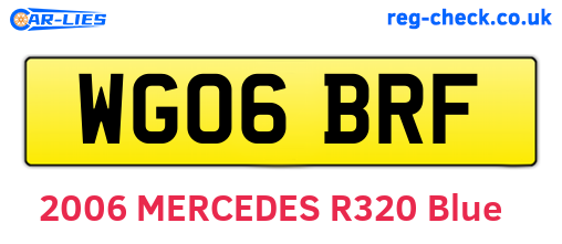 WG06BRF are the vehicle registration plates.
