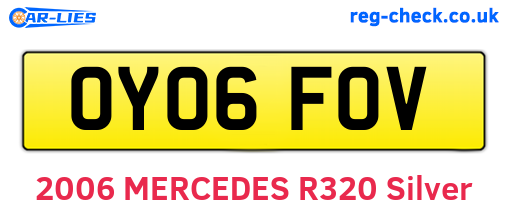 OY06FOV are the vehicle registration plates.