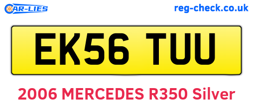 EK56TUU are the vehicle registration plates.