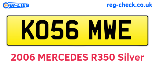 KO56MWE are the vehicle registration plates.