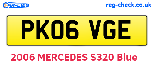 PK06VGE are the vehicle registration plates.