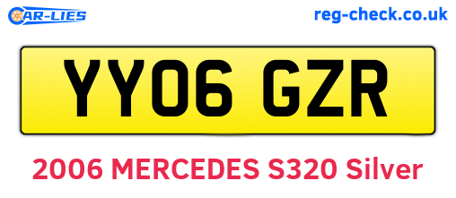 YY06GZR are the vehicle registration plates.