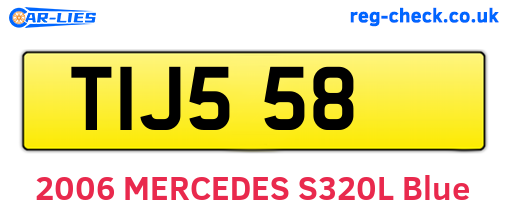 TIJ558 are the vehicle registration plates.