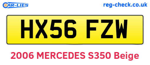 HX56FZW are the vehicle registration plates.