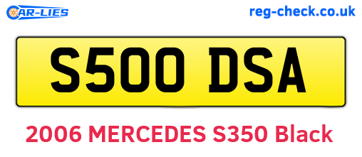 S500DSA are the vehicle registration plates.