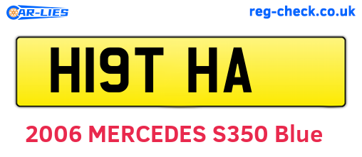 H19THA are the vehicle registration plates.