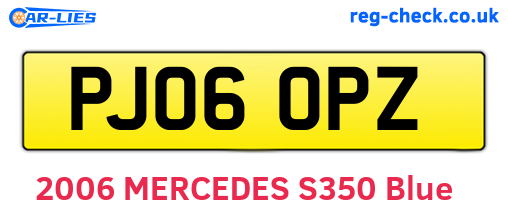 PJ06OPZ are the vehicle registration plates.