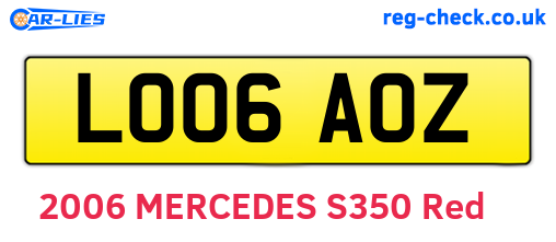 LO06AOZ are the vehicle registration plates.