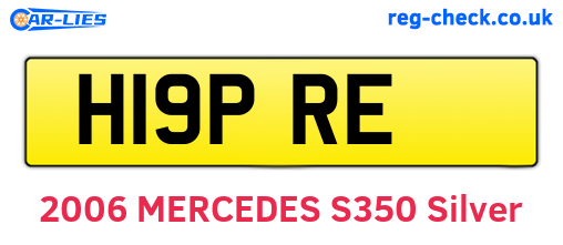 H19PRE are the vehicle registration plates.