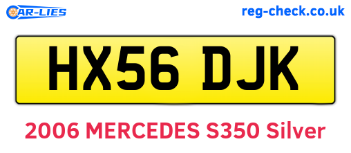 HX56DJK are the vehicle registration plates.