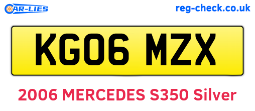 KG06MZX are the vehicle registration plates.