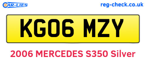 KG06MZY are the vehicle registration plates.