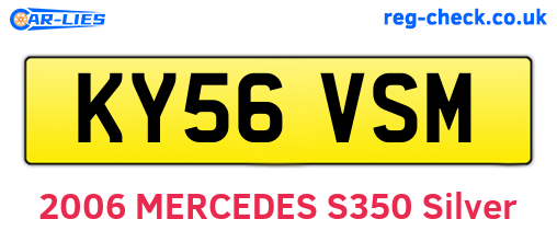 KY56VSM are the vehicle registration plates.
