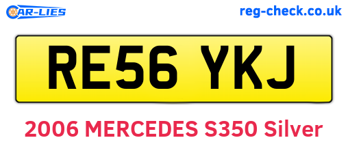RE56YKJ are the vehicle registration plates.