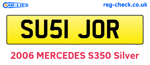 SU51JOR are the vehicle registration plates.