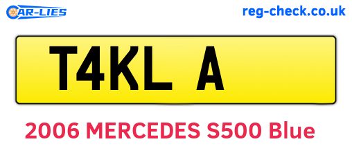 T4KLA are the vehicle registration plates.