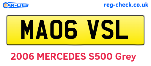 MA06VSL are the vehicle registration plates.