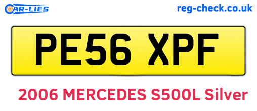 PE56XPF are the vehicle registration plates.