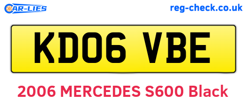 KD06VBE are the vehicle registration plates.