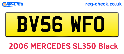BV56WFO are the vehicle registration plates.