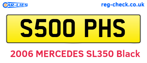 S500PHS are the vehicle registration plates.
