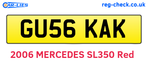 GU56KAK are the vehicle registration plates.