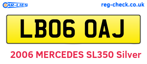 LB06OAJ are the vehicle registration plates.