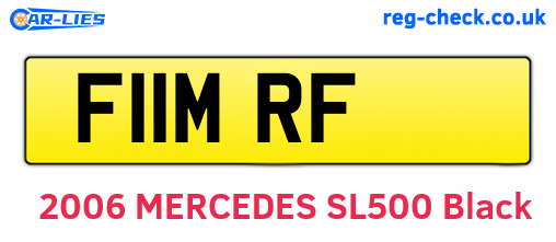 F11MRF are the vehicle registration plates.
