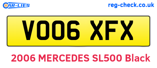 VO06XFX are the vehicle registration plates.
