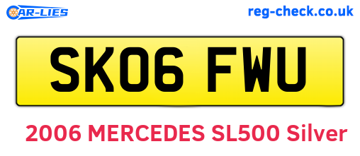 SK06FWU are the vehicle registration plates.